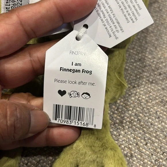 Jellycat Green and White Plush Frog Toy - Picture 6 of 14